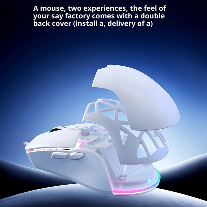 ERAZER G303 USB Wired Mouse 3600 DPI 7 Buttons RGB Gaming Mouse for PC Laptop (Invested By Lenovo) - White - 5