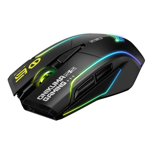 ONIKUMA DM06 Gaming Mouse 3-Mode Wireless Bluetooth-compatible 2.4G Wired 12800 DPI RGB PC Mouse - Black - 1