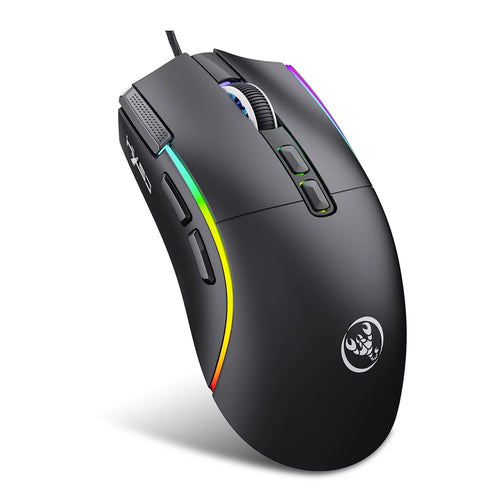 HXSJ X1 RGB Gaming Mouse with 8 Programmable Keys 7200 DPI Wired Mouse for Gaming Office - Black - 1
