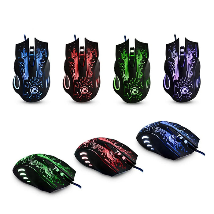 IMICE X9 Wired Optical Gaming Mouse 4 Adjustable DPI Mice 6 Programmable Buttons Gaming Mice - 6