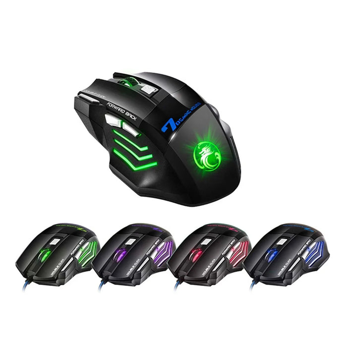 IMICE X7 Gaming Mouse USB Wired Mouse 7 Buttons Optical USB Wired Mice RGB Backlit - Black - 4