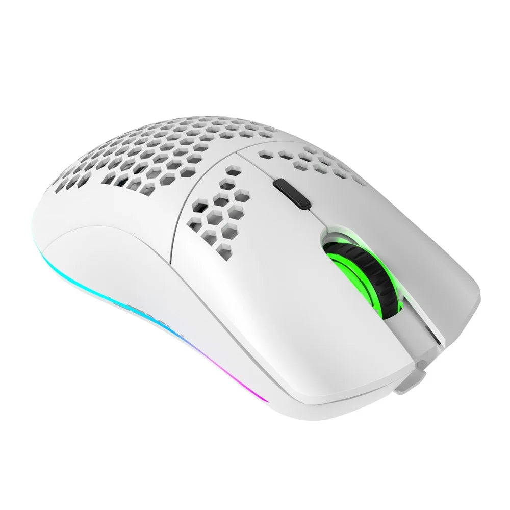HXSJ T66 Hollow Design Wireless RGB Lantern Mouse 4-Speed Adjustable DPI - White - 4