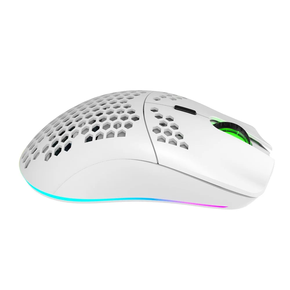 HXSJ T66 Hollow Design Wireless RGB Lantern Mouse 4-Speed Adjustable DPI - White - 6