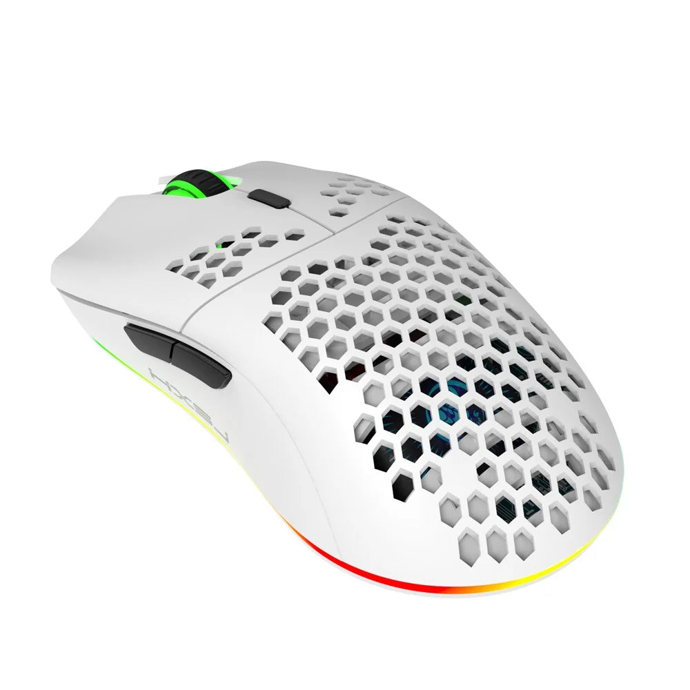 HXSJ T66 Hollow Design Wireless RGB Lantern Mouse 4-Speed Adjustable DPI - White - 7