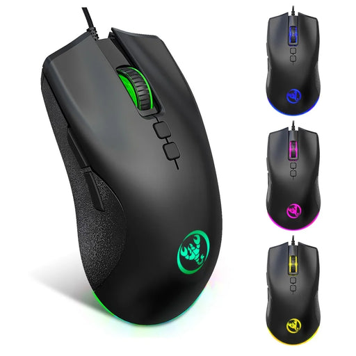 HXSJ A883 USB Wired Gaming Mouse RGB Gamer Mouse with 4 Adjustable DPI - 1