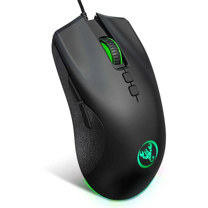 HXSJ A883 USB Wired Gaming Mouse RGB Gamer Mouse with 4 Adjustable DPI - 3