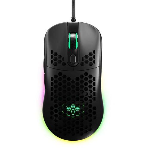 IBLANCOD GM01 Lightweight Honeycomb Gaming Mouse 6D Programmable Mice with RGB Backlit - Black - 1