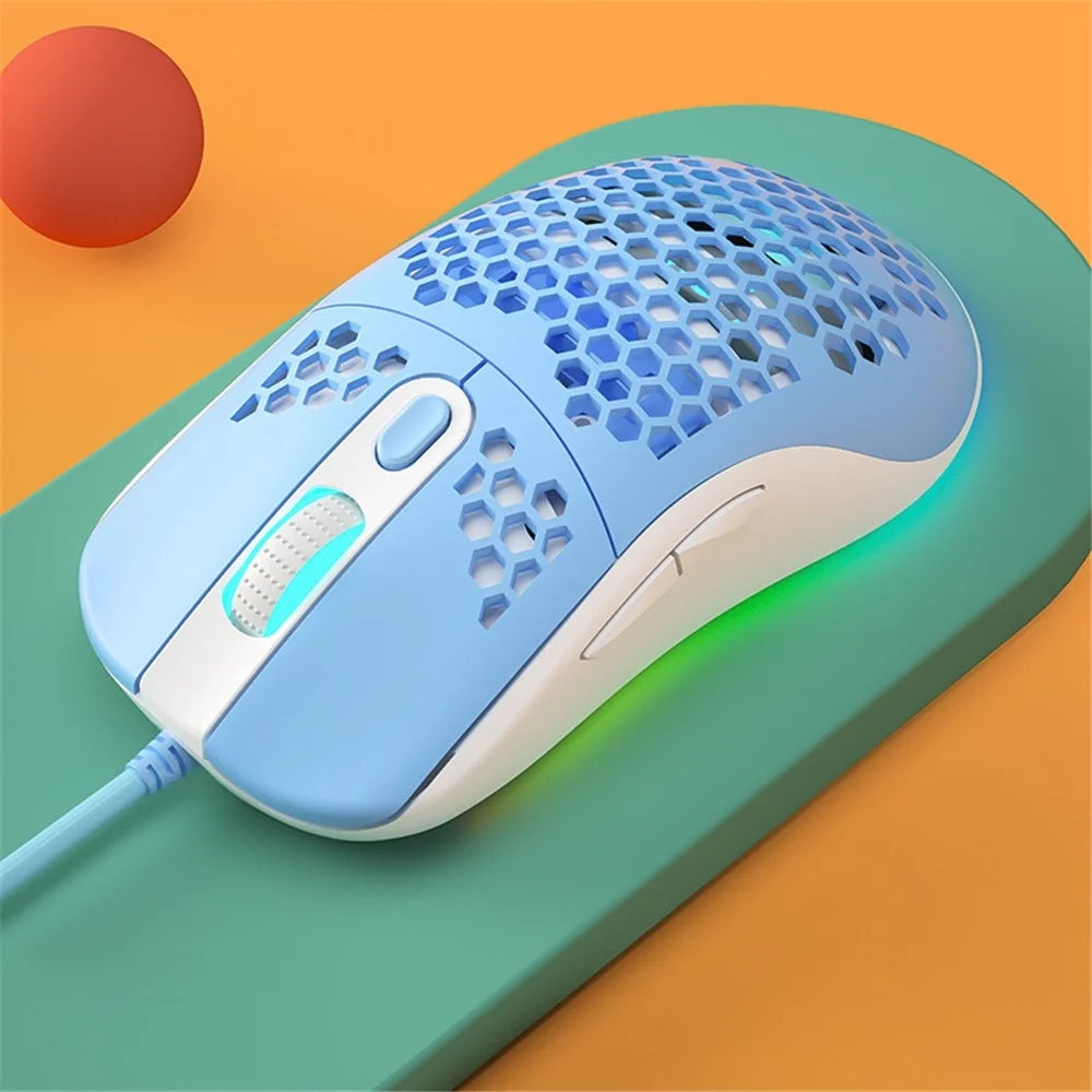 IBLANCOD GM01 Lightweight Honeycomb Gaming Mouse 6D Programmable Mice with RGB Backlit - Black - 2