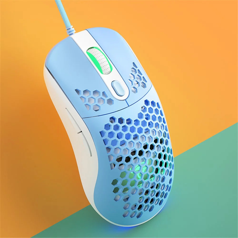IBLANCOD GM01 Lightweight Honeycomb Gaming Mouse 6D Programmable Mice with RGB Backlit - Black - 3