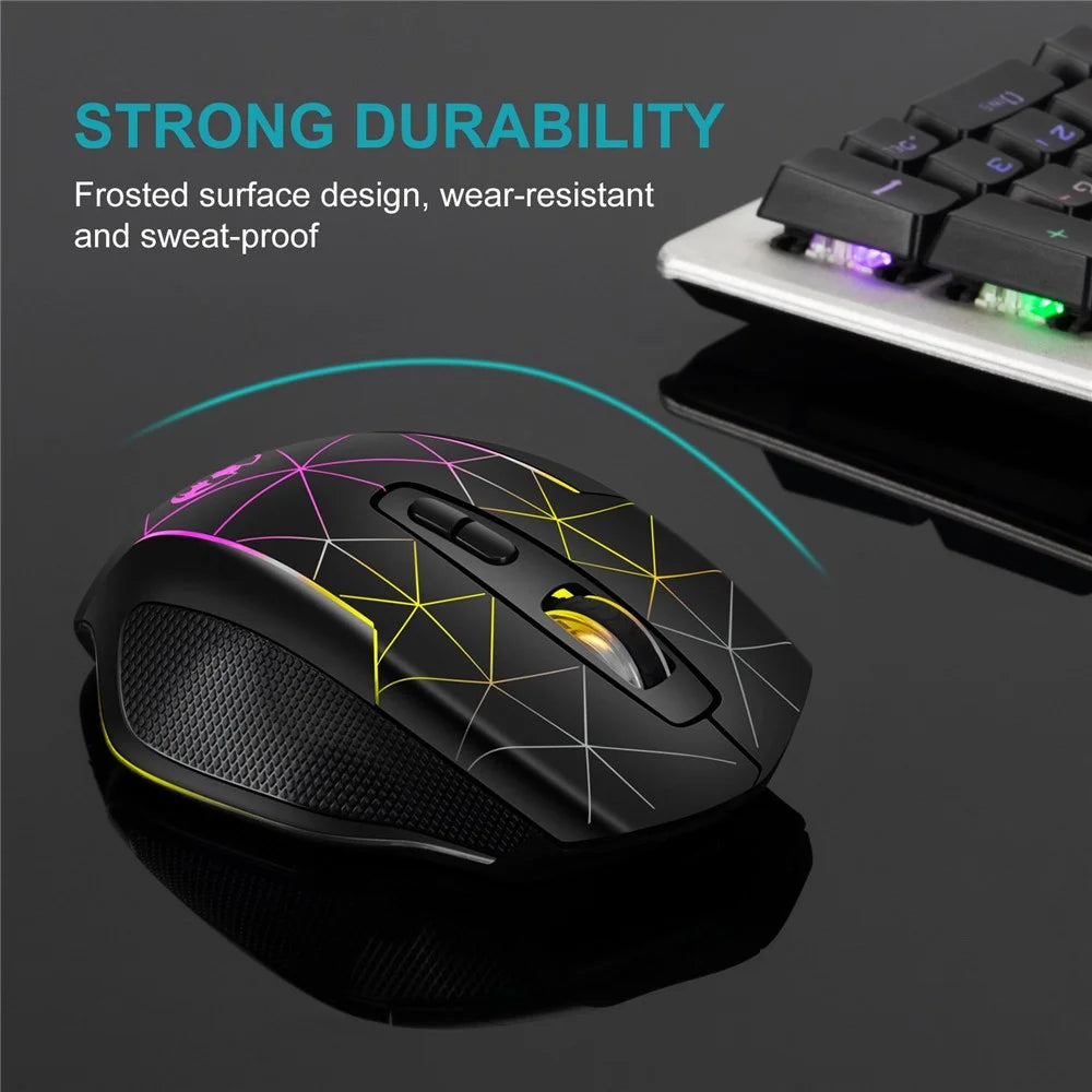 GOTBAT M30 2.4G Wireless Gaming Mouse Wireless Mouse Rechargeable Computer Mouse Gamer Ergonomic Silent Mouse with RGB Light for PC Laptops - 4