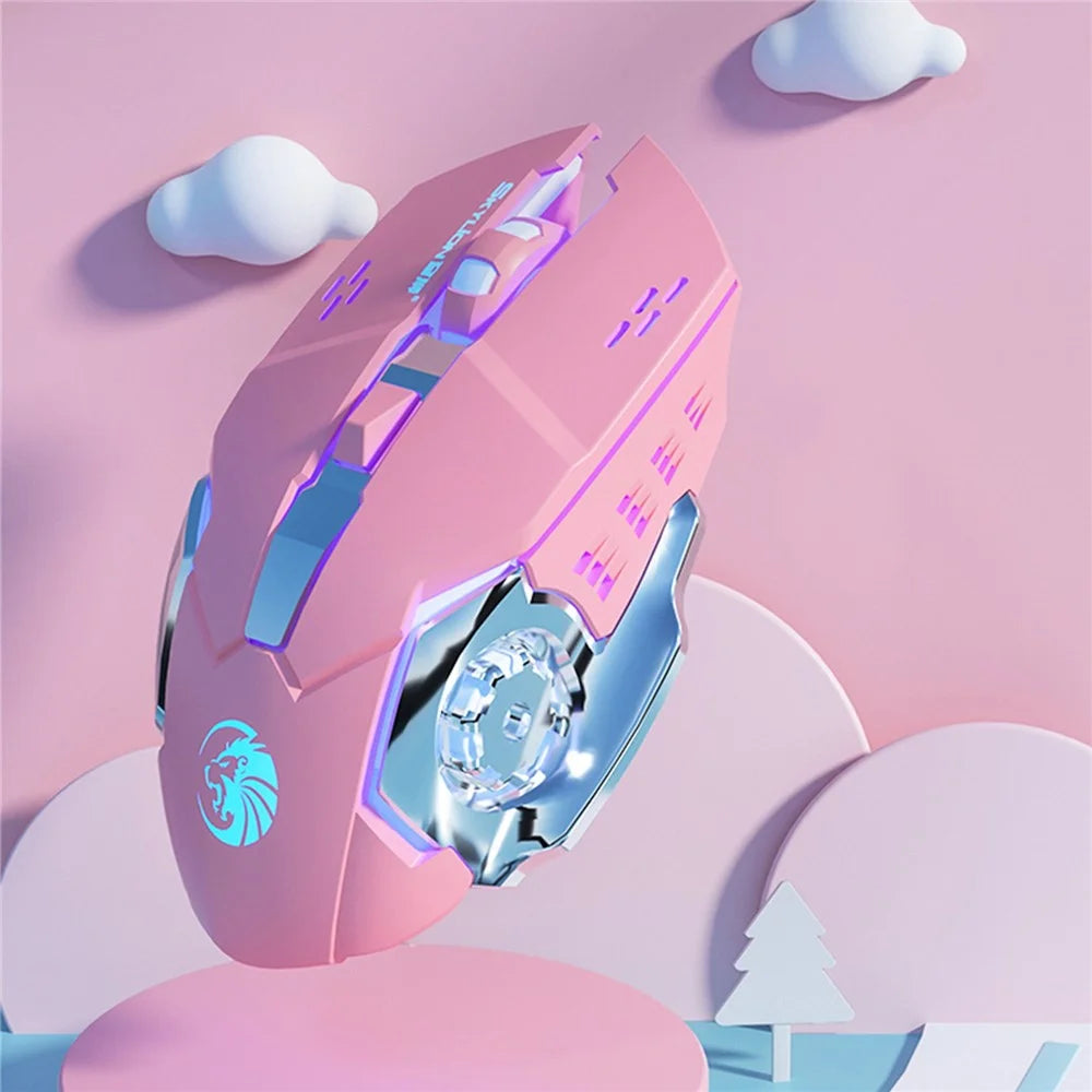 SKYLiON F5 2400 DPI 6 Keys USB Wired Breathing Light Gaming Mouse Computer Laptop Gaming Mice - Pink Mute - 5