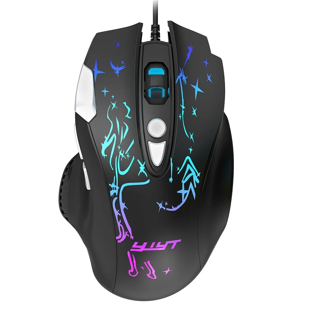 YWYT G855 Wired RGB Gaming Mouse 8-Button 6400 DPI Office Home Mice with Side Buttons - 1