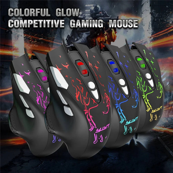 YWYT G855 Wired RGB Gaming Mouse 8-Button 6400 DPI Office Home Mice with Side Buttons - 4