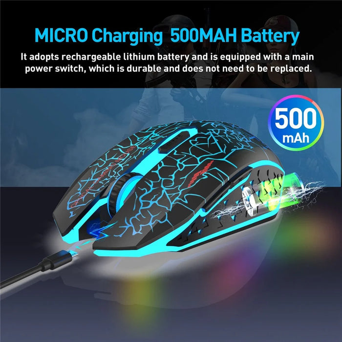 W210 2.4GHz Wireless Bluetooth-compatible Silent Mouse RGB Light 6-Button Computer Mice with 1600 DPI for PC Laptop - 4