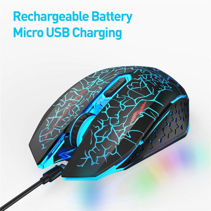 W210 2.4GHz Wireless Bluetooth-compatible Silent Mouse RGB Light 6-Button Computer Mice with 1600 DPI for PC Laptop - 5