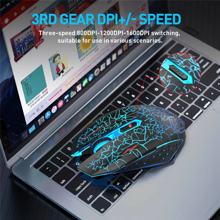 W210 2.4GHz Wireless Bluetooth-compatible Silent Mouse RGB Light 6-Button Computer Mice with 1600 DPI for PC Laptop - 7