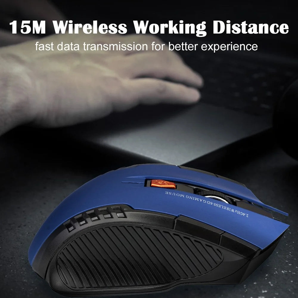 11 RGB Mouse 2.4G Wireless Connection 800 / 1200 / 1600DPI Laptop Computer Mouse for MacOS and Windows - Blue - 2
