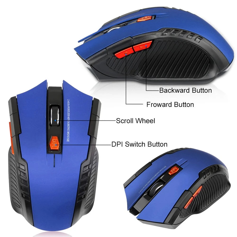 11 RGB Mouse 2.4G Wireless Connection 800 / 1200 / 1600DPI Laptop Computer Mouse for MacOS and Windows - Blue - 4