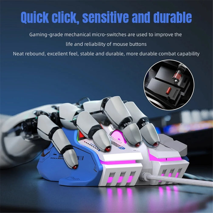 HXSJ G6 12800DPI 10 Buttons USB Wired Computer Laptop Mice Macro Programming Gaming Mouse with RGB Light - White - 3