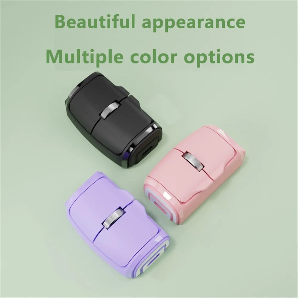 Dual Mode Bluetooth+2.4G Finger Mouse 1000DPI Wireless Mini Mouse with Finger Ring - Pink - 3
