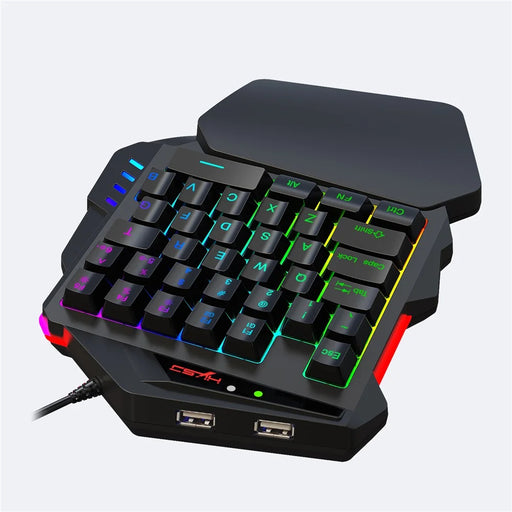 HXSJ V500 35 Keys One Handed Gaming Keyboard RGB Backlit Keyboard - 2