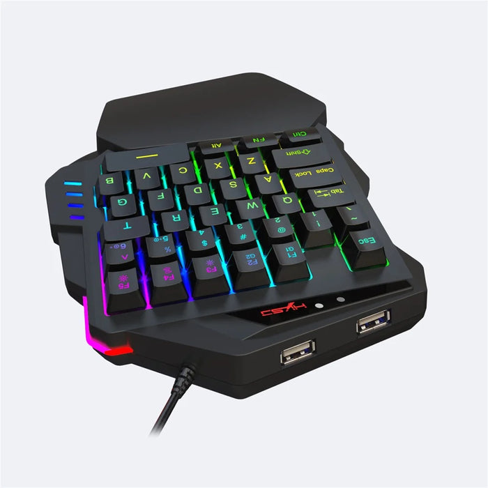 HXSJ V500 35 Keys One Handed Gaming Keyboard RGB Backlit Keyboard - 3