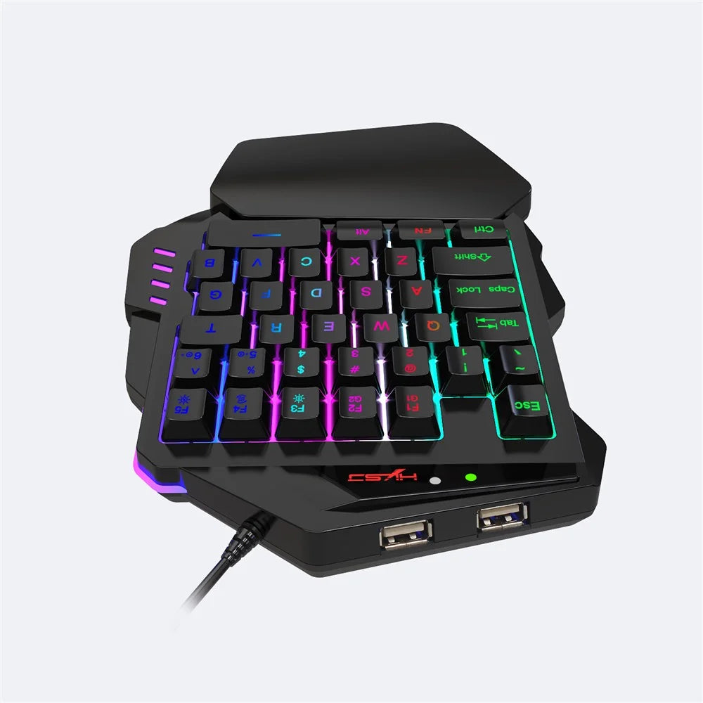 HXSJ V500 35 Keys One Handed Gaming Keyboard RGB Backlit Keyboard - 5
