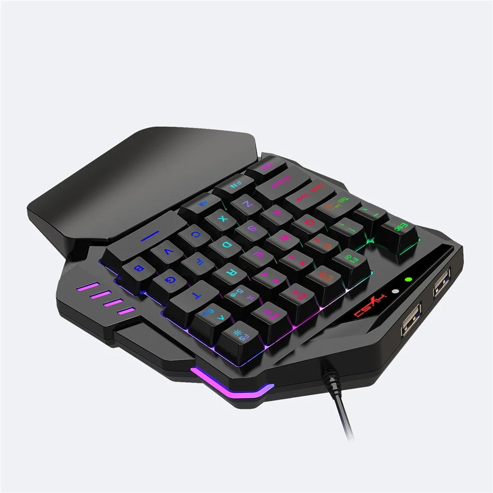 HXSJ V500 35 Keys One Handed Gaming Keyboard RGB Backlit Keyboard - 6
