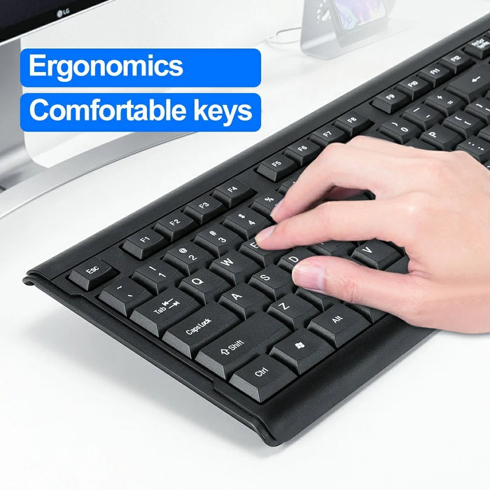 T-WOLF TF500 USB Wired Keyboard Mouse Set 104 Keys Keyboard for Computer PC Laptop - 4