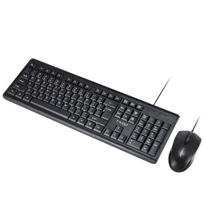 T-WOLF TF500 USB Wired Keyboard Mouse Set 104 Keys Keyboard for Computer PC Laptop - 7