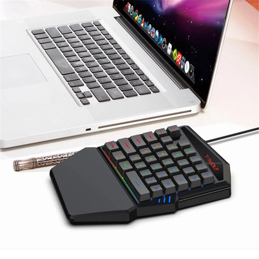 T-WOLF T19 One-Handed 35 Keys Gaming Keyboard with Ergonomic Wrist Rest Support - 2