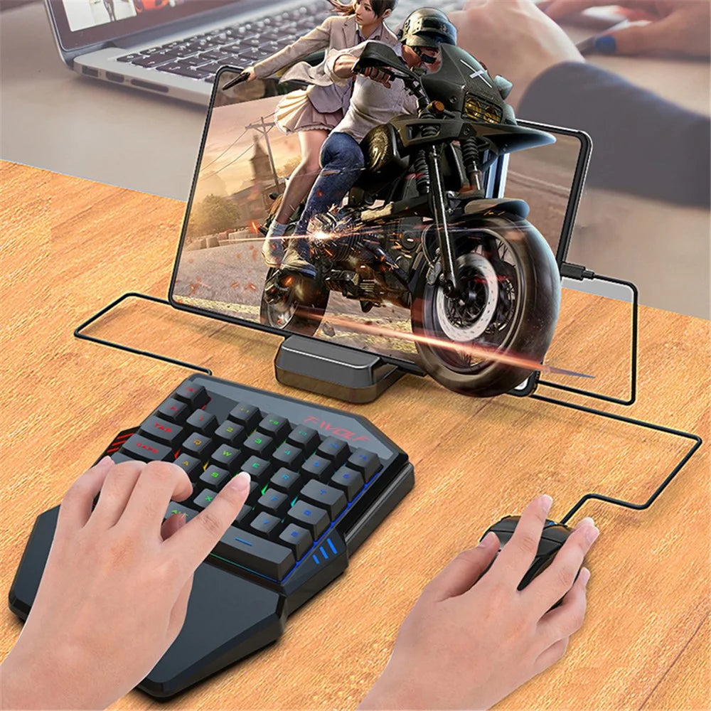 T-WOLF T19 One-Handed 35 Keys Gaming Keyboard with Ergonomic Wrist Rest Support - 4