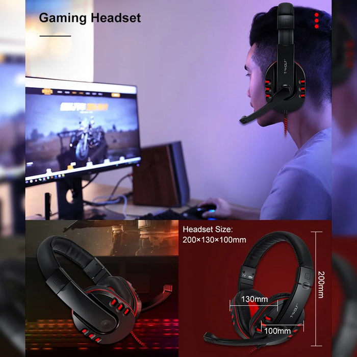T-WOLF TF800 4 in 1 LED Backlit Gaming Working Keyboard Mouse Headphone Mouse Pad Set - 5
