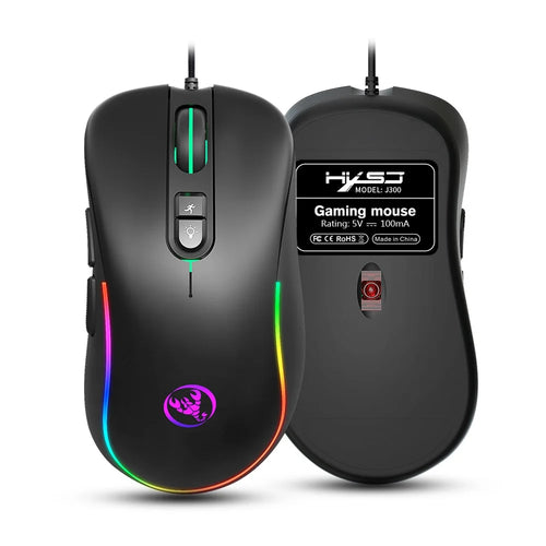 HXSJ J300 RGB Lighting Programmable Gaming Mouse[7 Buttons] - 1