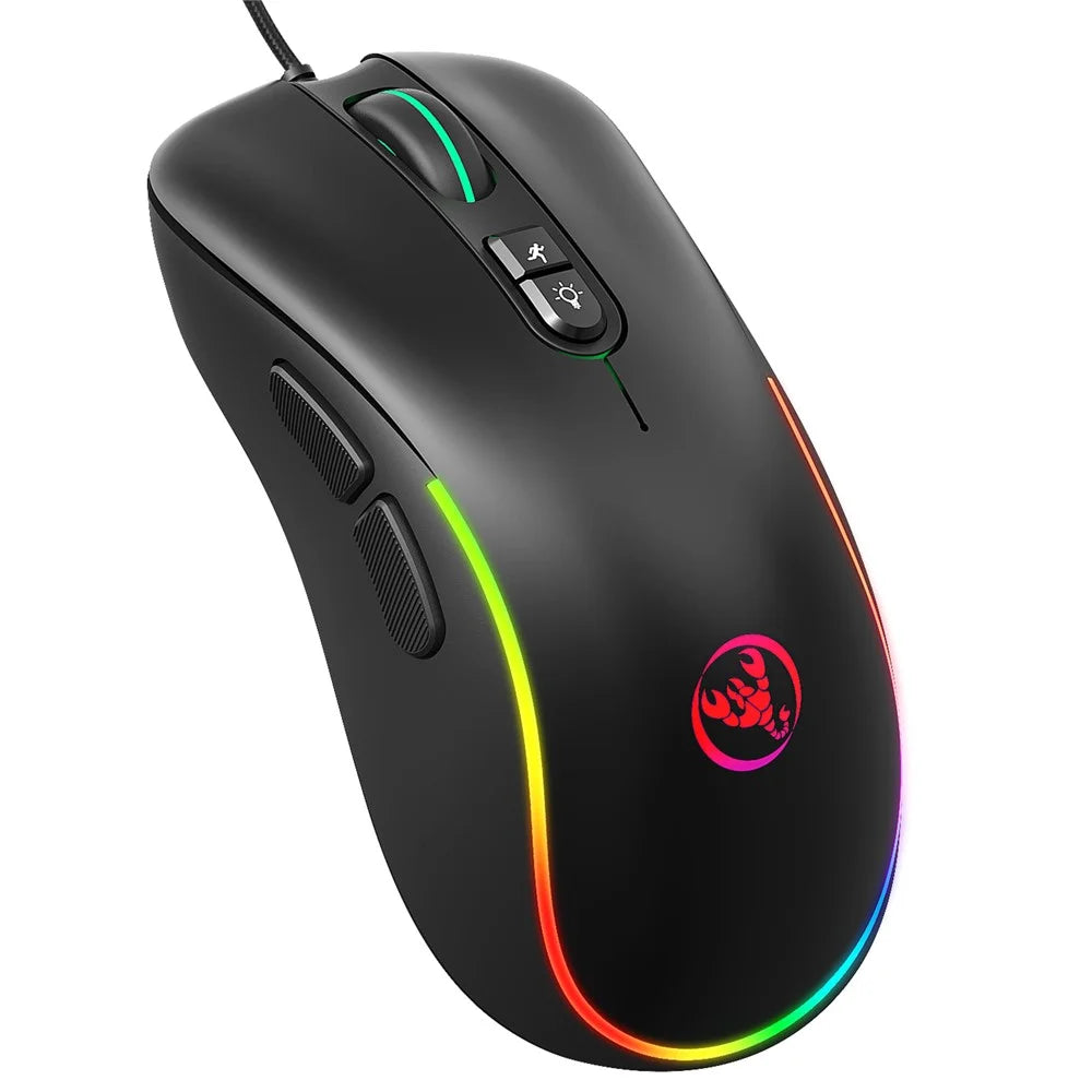 HXSJ J300 RGB Lighting Programmable Gaming Mouse[7 Buttons] - 2