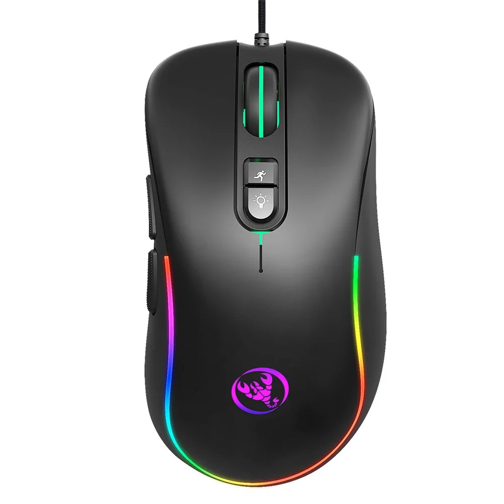 HXSJ J300 RGB Lighting Programmable Gaming Mouse[7 Buttons] - 3
