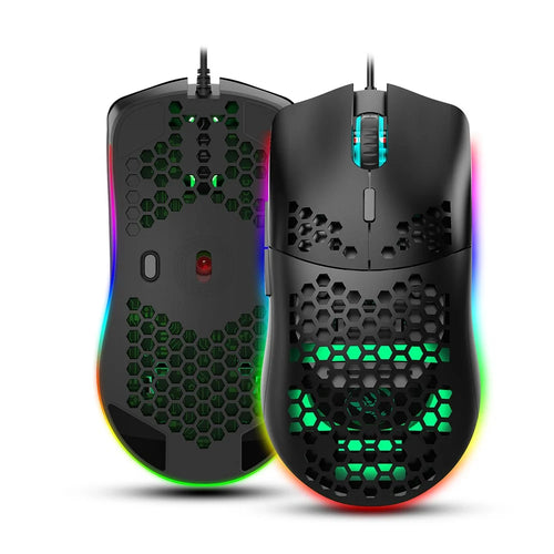 HXSJ J900 RGB Lighting Honeycomb Holow Programmable Gaming Mouse - 1