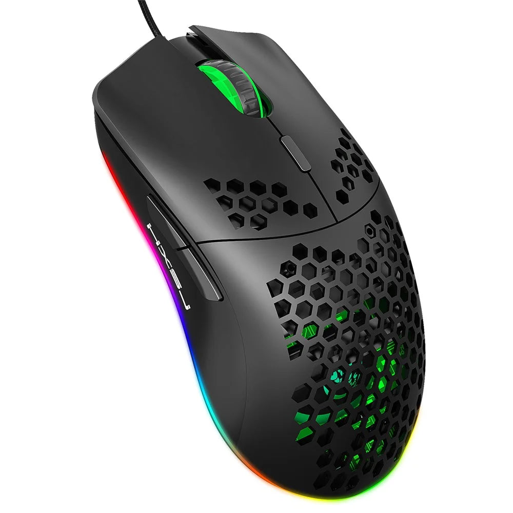 HXSJ J900 RGB Lighting Honeycomb Holow Programmable Gaming Mouse - 2
