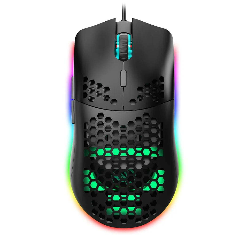 HXSJ J900 RGB Lighting Honeycomb Holow Programmable Gaming Mouse - 4