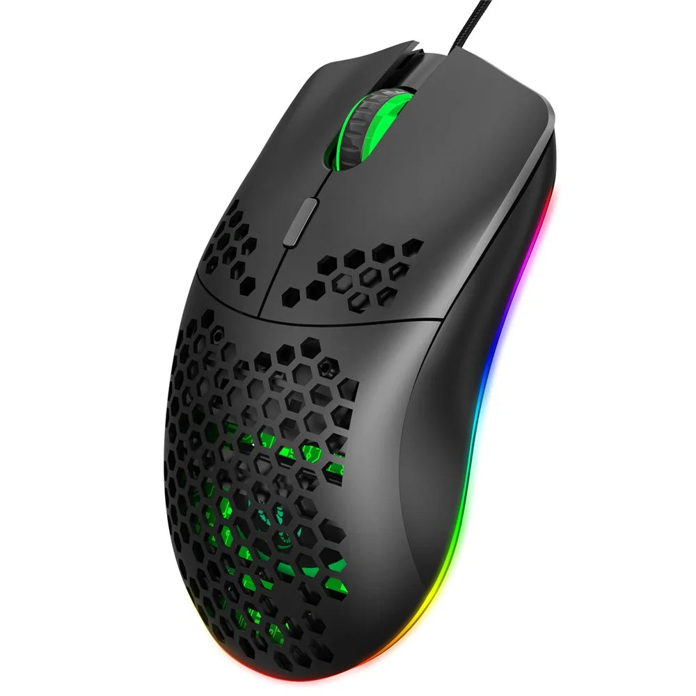 HXSJ J900 RGB Lighting Honeycomb Holow Programmable Gaming Mouse - 5