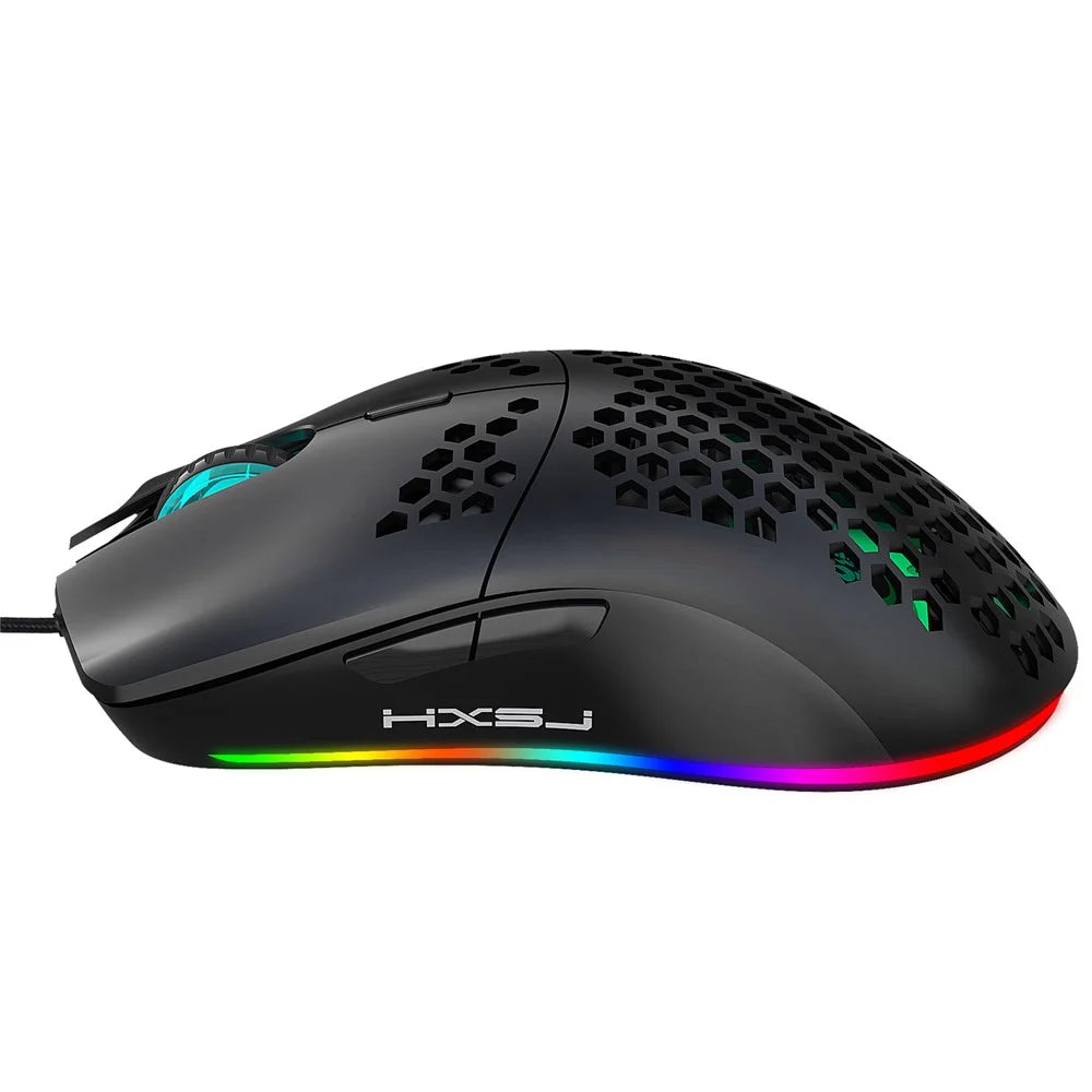 HXSJ J900 RGB Lighting Honeycomb Holow Programmable Gaming Mouse - 6