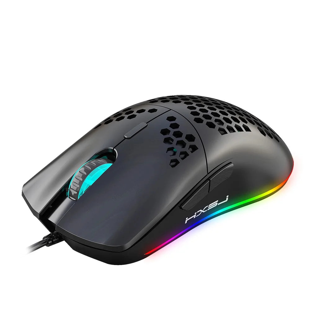 HXSJ J900 RGB Lighting Honeycomb Holow Programmable Gaming Mouse - 7