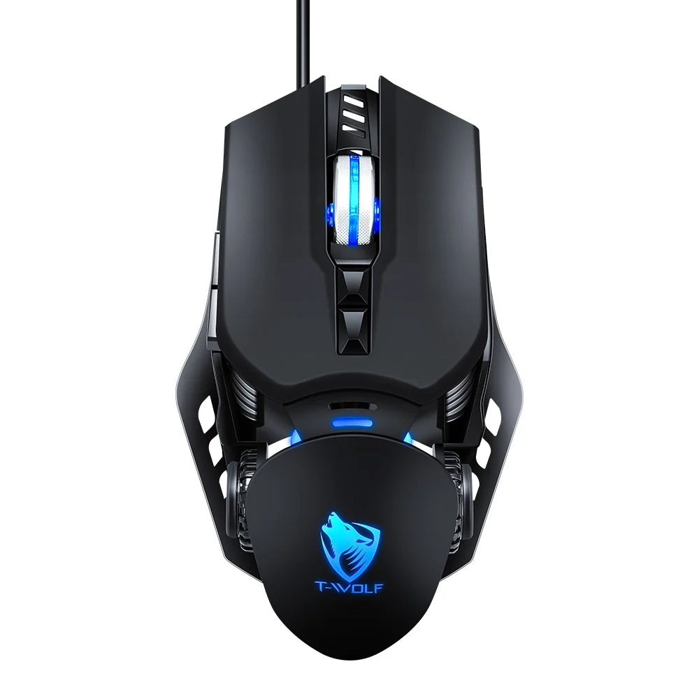 T-WOLF G530 Wired Mouse Colorful Luminous Gaming Mouse USB Port - Black - 2