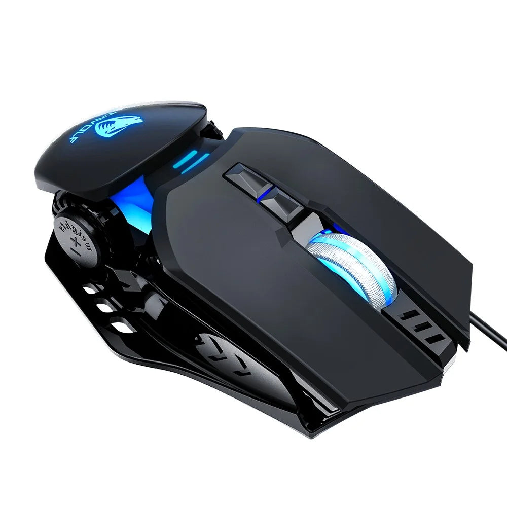 T-WOLF G530 Wired Mouse Colorful Luminous Gaming Mouse USB Port - Black - 6