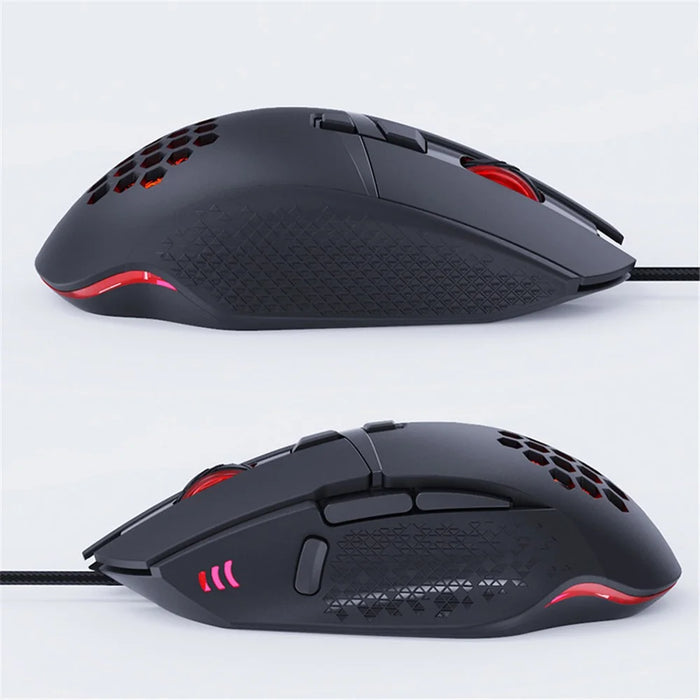 IMICE T90 7200DPI Wired Mechanical Mouse Hollowed Game Mouse with Fire Key RGB Optical Mice - 6
