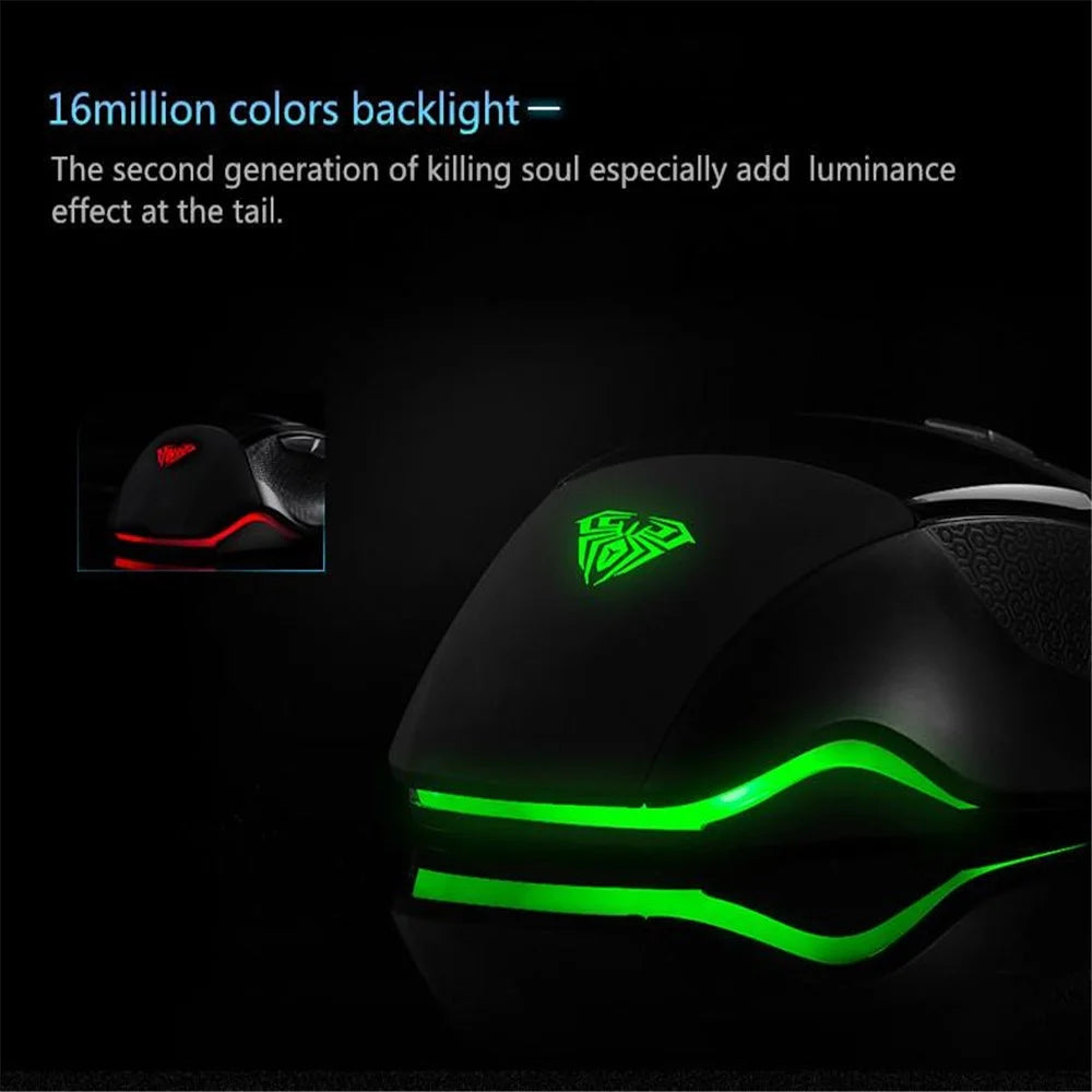 AULA Killing Soul II Backlight USB Wired 7 Buttons Computer Laptop Gaming Mouse - 4