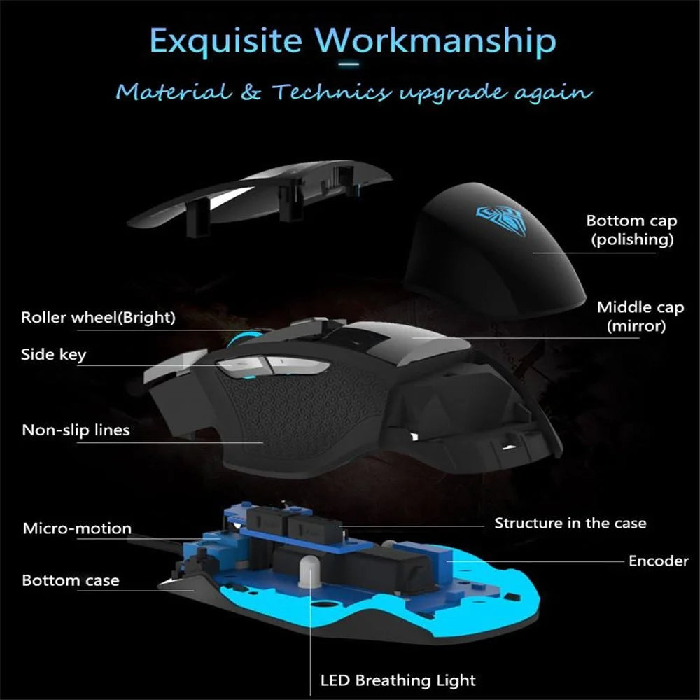 AULA Killing Soul II Backlight USB Wired 7 Buttons Computer Laptop Gaming Mouse - 6