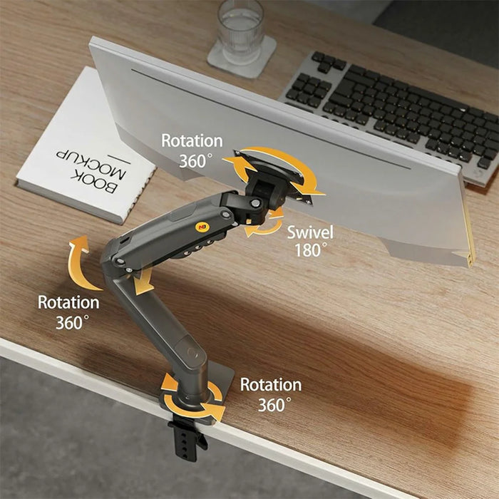 NORTH BAYOU F80 Monitor Arm 17-30 Inch Displays Adjustable Height Mechanical Desk Mount Stand - White - 3