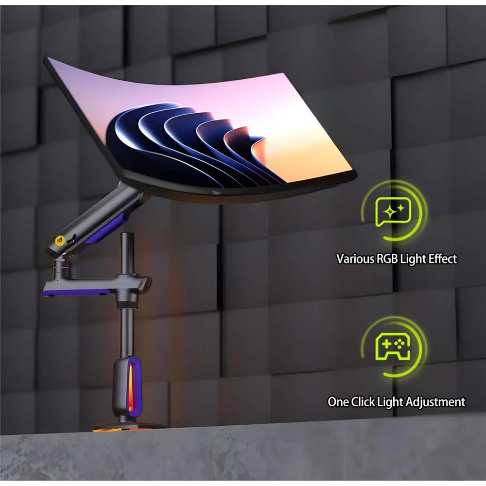 NORTH BAYOU G80 Monitor Support Arm 32-60 Inch Flat / Ultrawide / Curved Display Gaming Monitor Desk Stand - 4