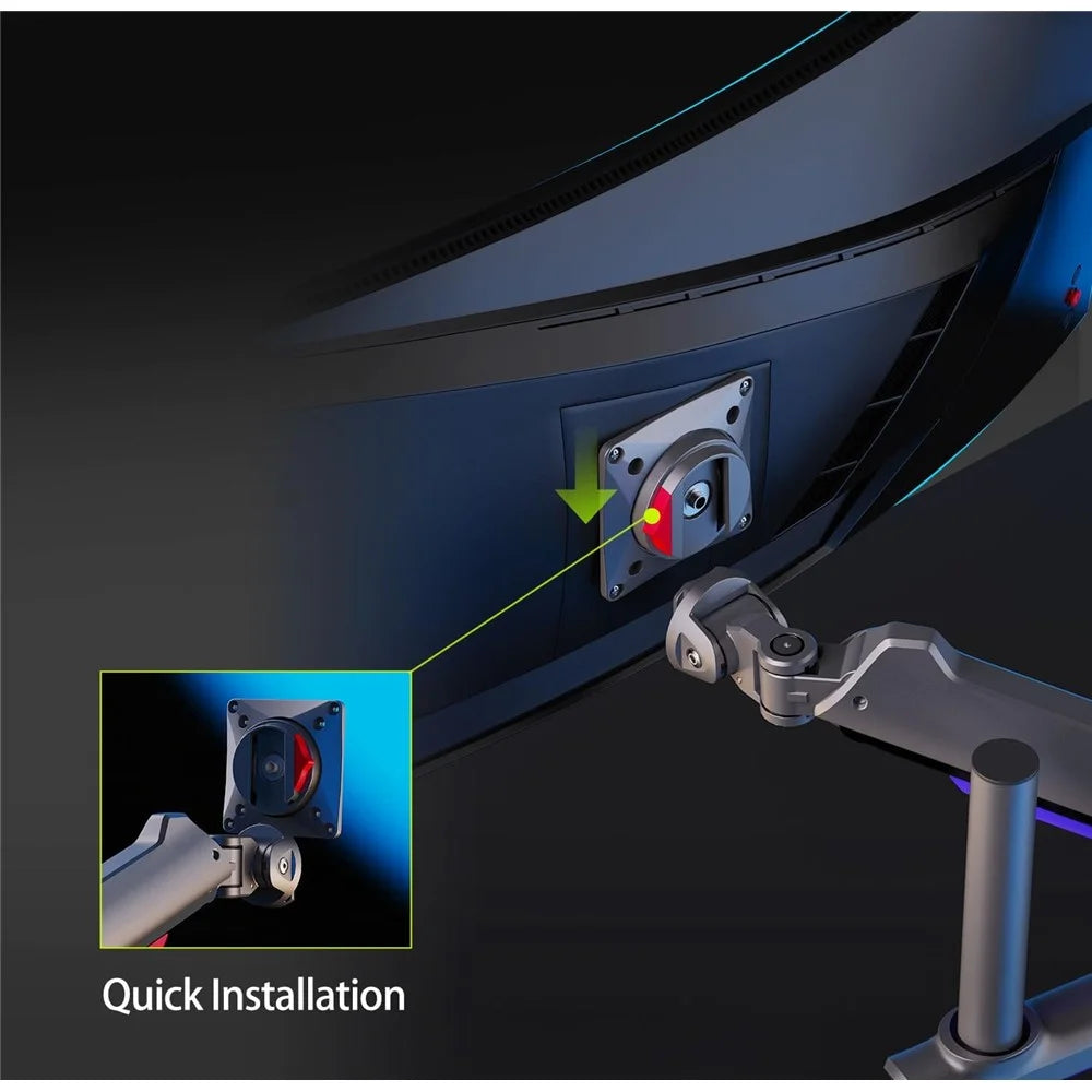 NORTH BAYOU G80 Monitor Support Arm 32-60 Inch Flat / Ultrawide / Curved Display Gaming Monitor Desk Stand - 6
